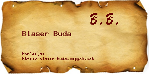Blaser Buda névjegykártya